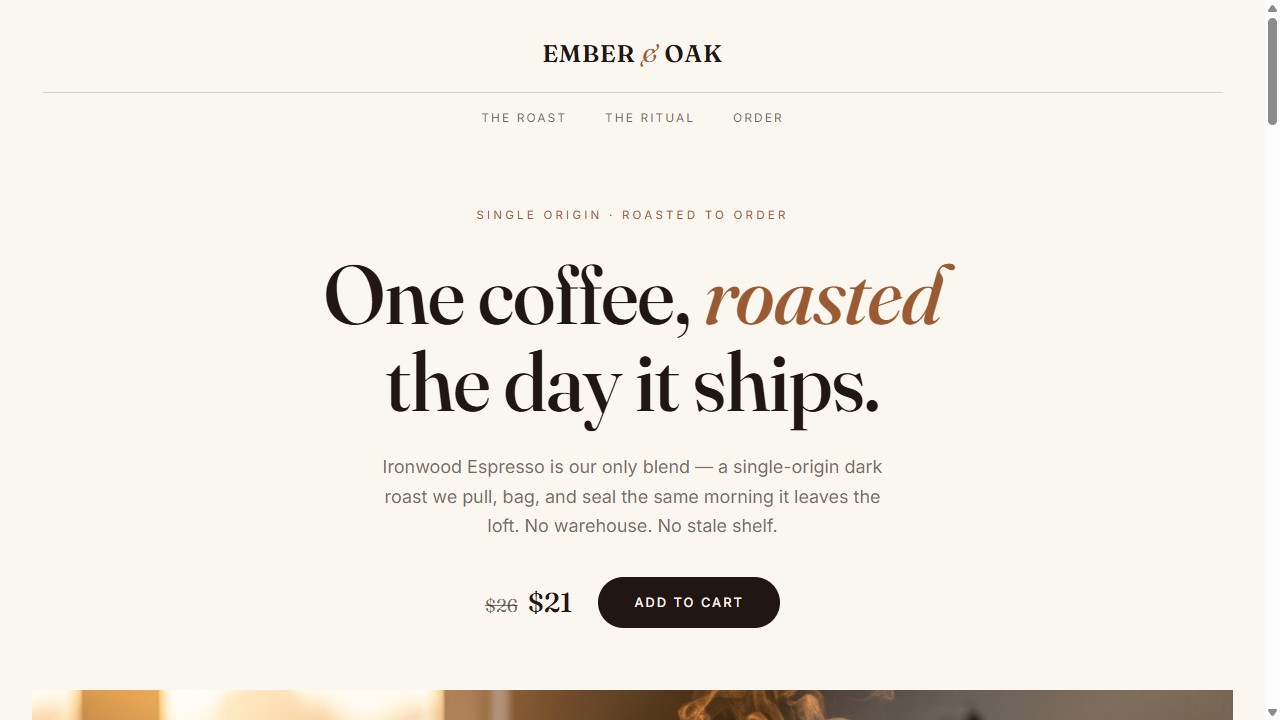 Ember & Oak — example page