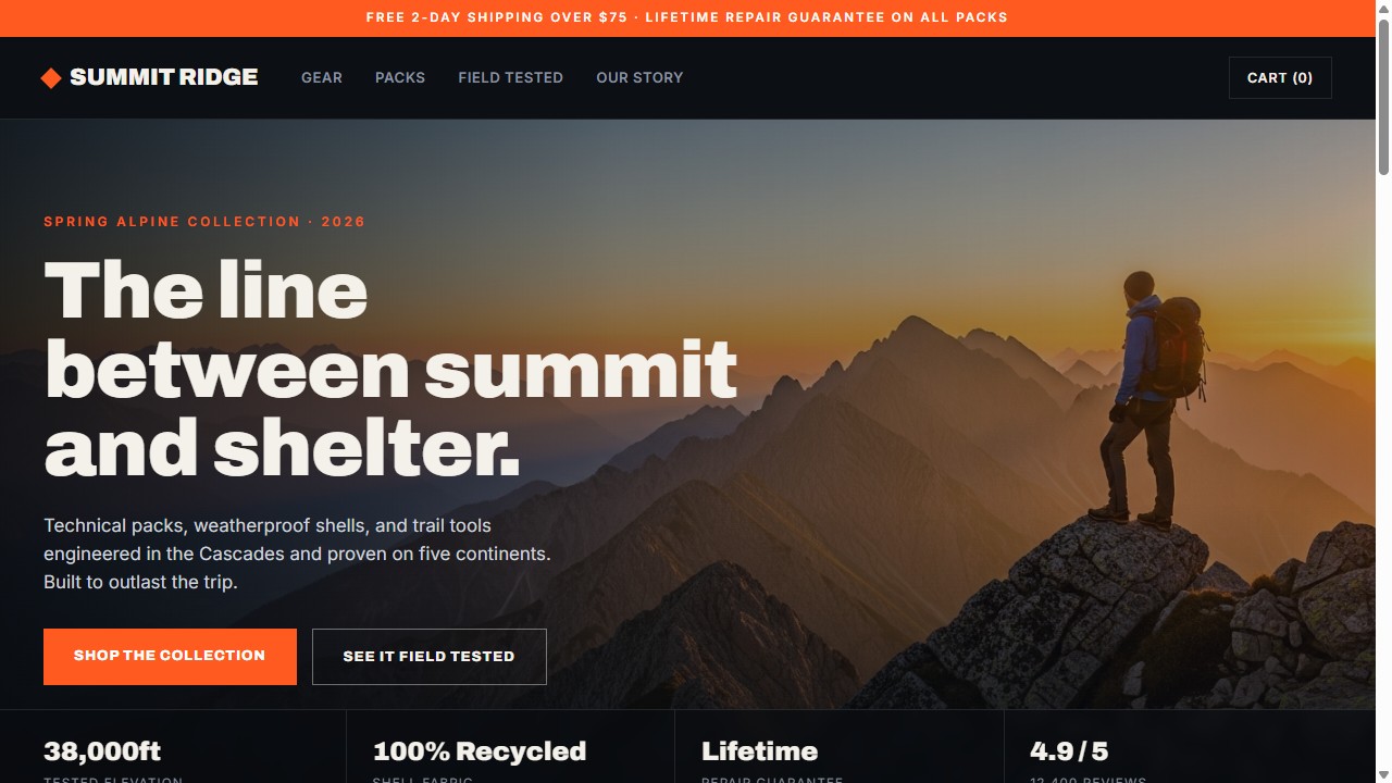Summit Ridge — example page