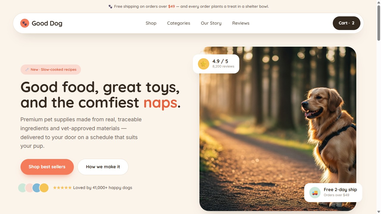 Good Dog — example page