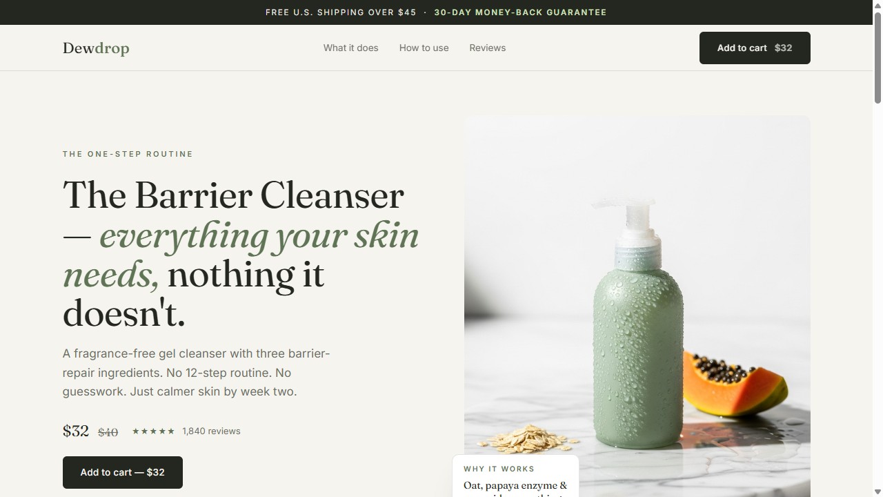 Dewdrop — example page