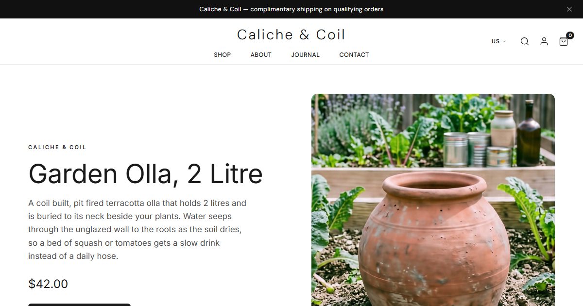 Caliche & Coil storefront