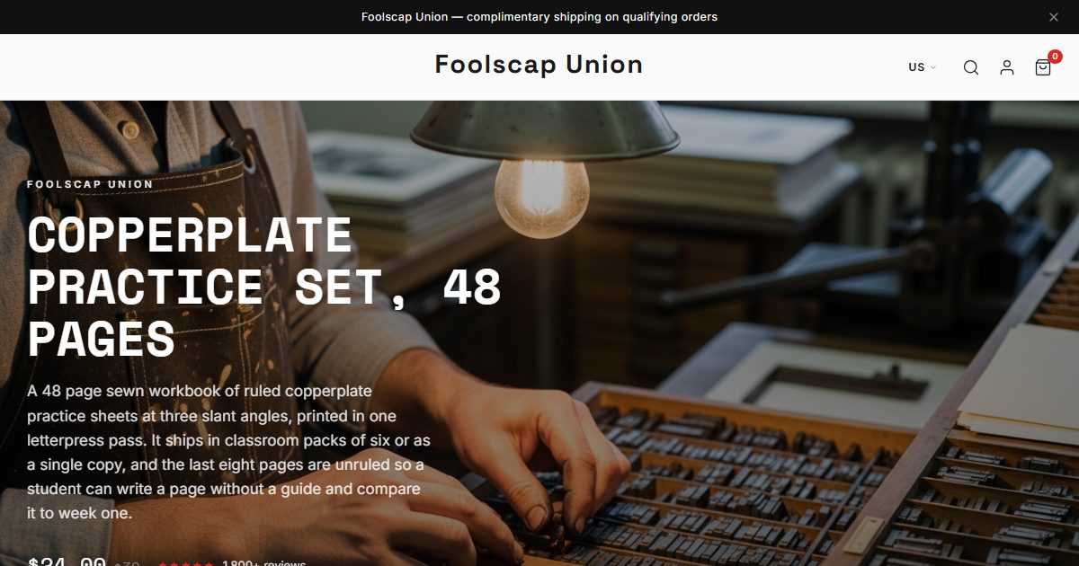 Foolscap Union storefront, Marketplace style
