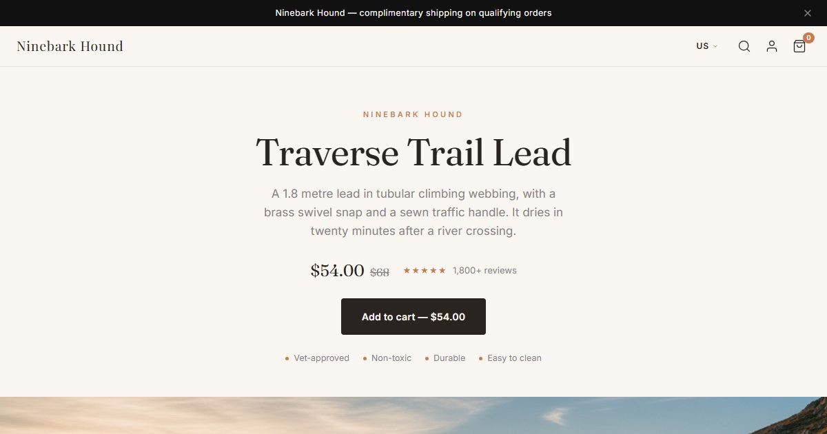 Ninebark Hound storefront, Adventure style