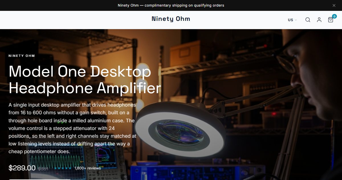 Ninety Ohm storefront, Tech Warehouse style