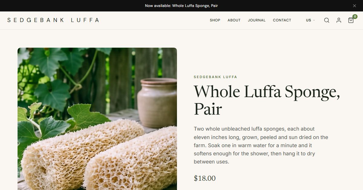 Sedgebank Luffa storefront