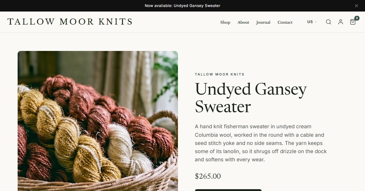 Tallow Moor Knits storefront