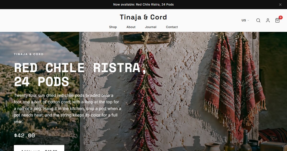 Tinaja & Cord storefront