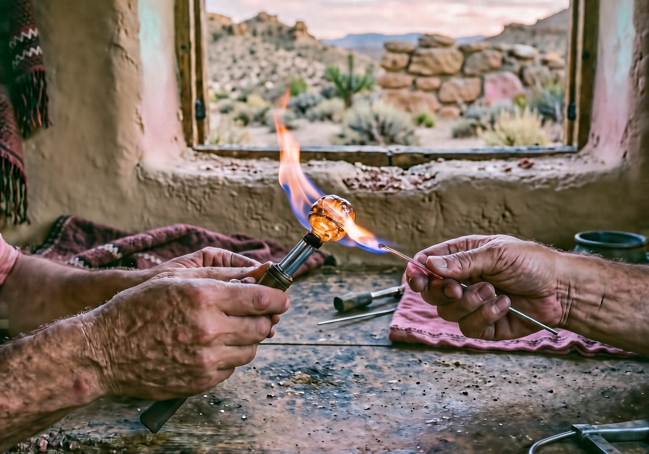 Everything Desert Dusk Strand, Eleven Glass Beads on Linen is for — nothing it isn’t.