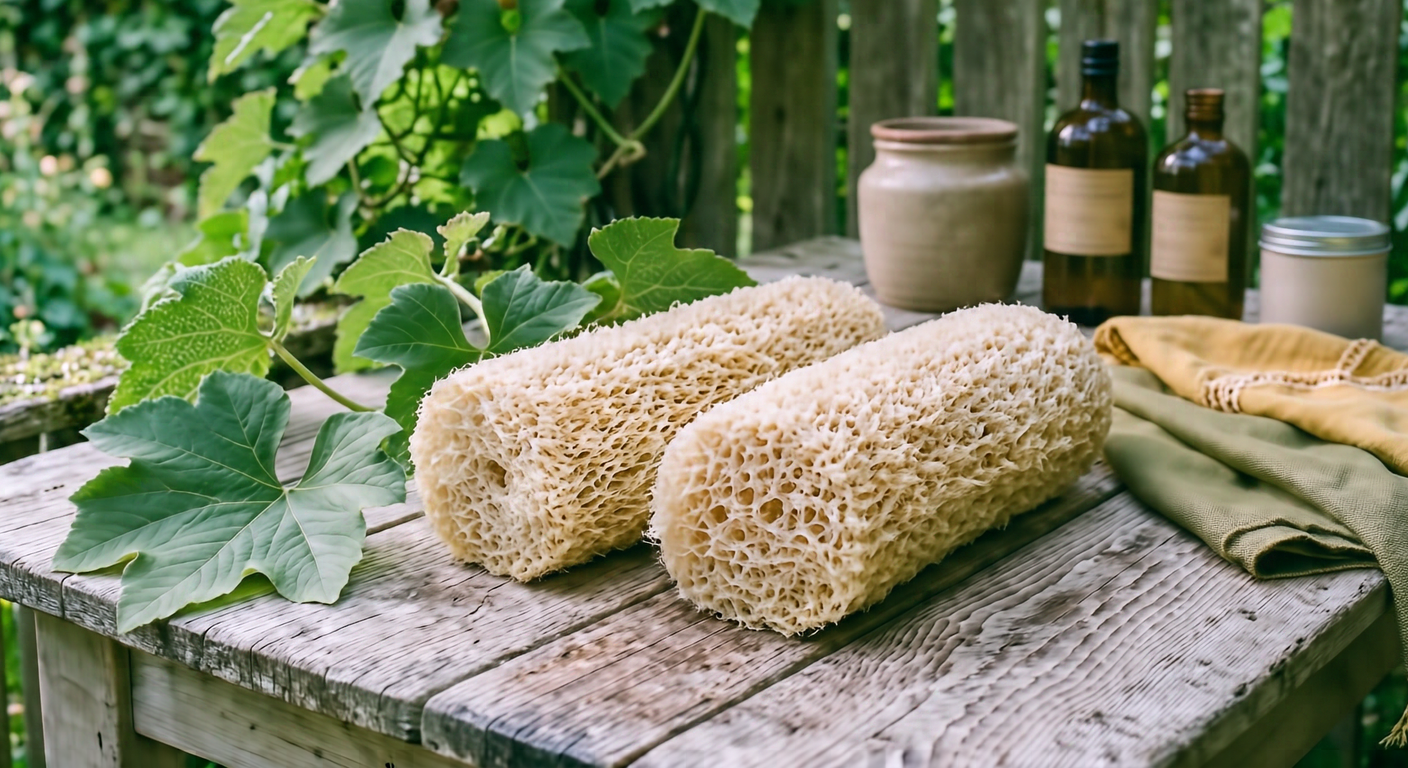 Whole Luffa Sponge, Pair