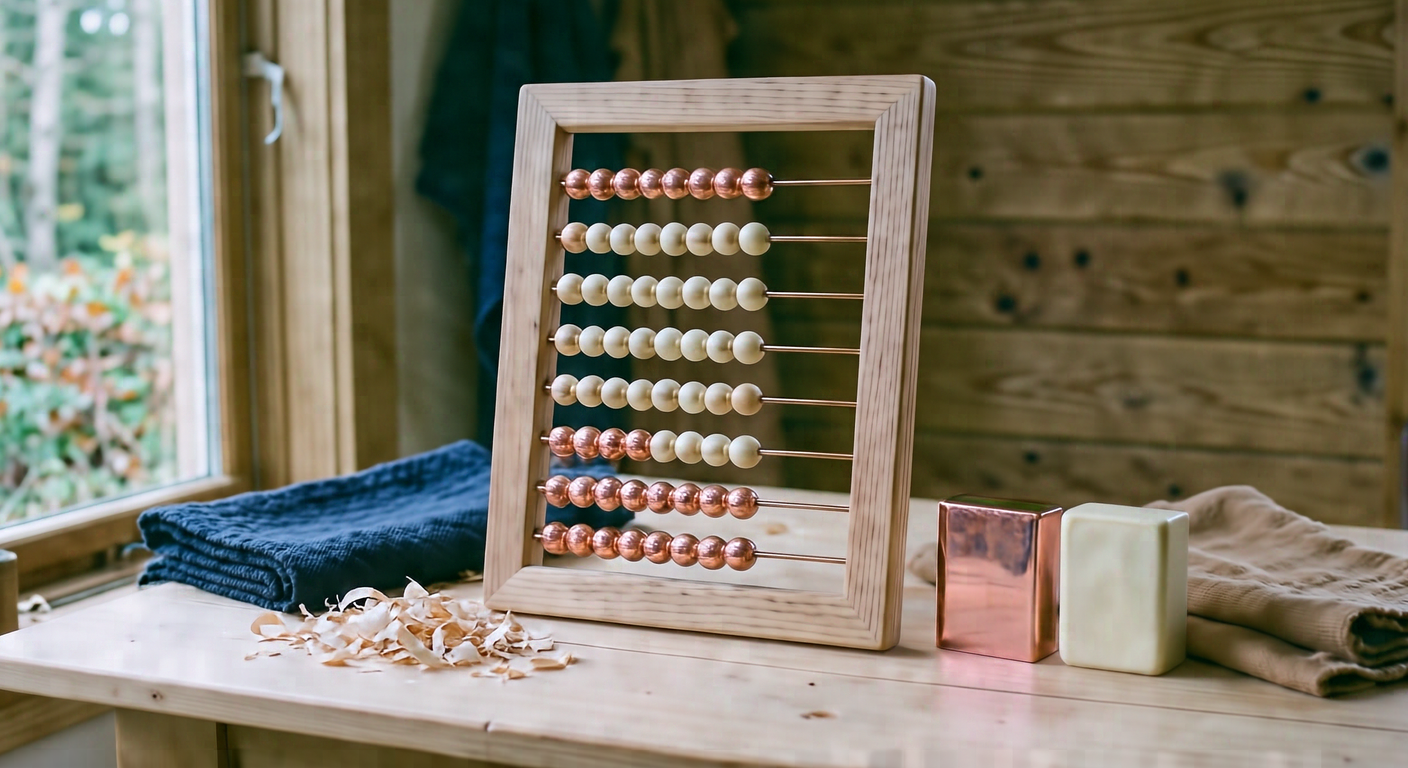 Hundred Bead Counting Frame, Maple and Beech