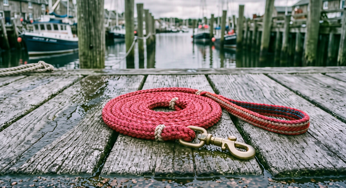 Spliced Rope Dog Lead, Signal Red